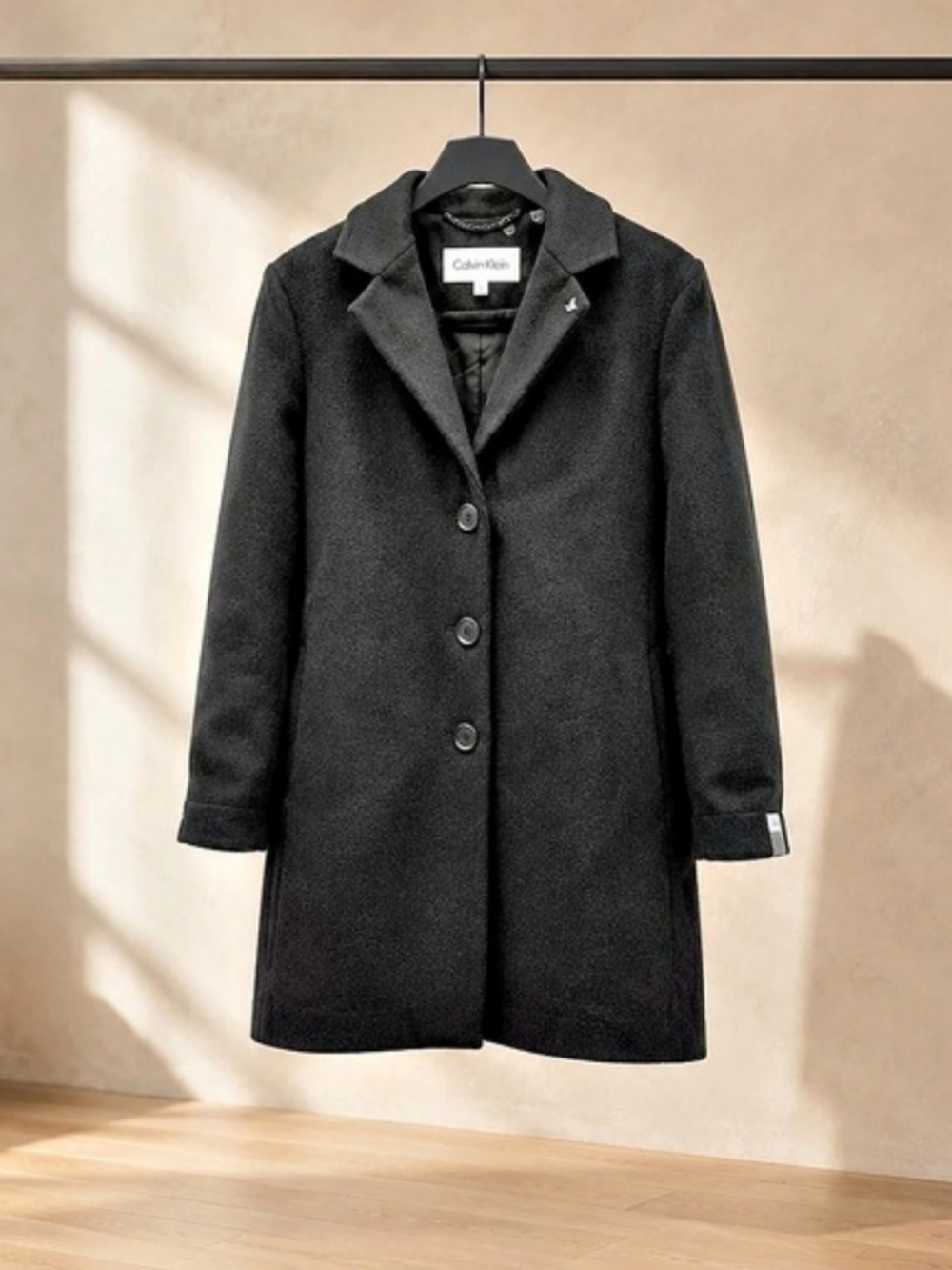 Calvin Klein Walker Coat Black, Size Large. NWT